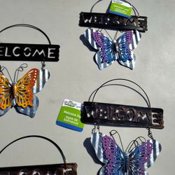Butterfly Welcome Sign Decor