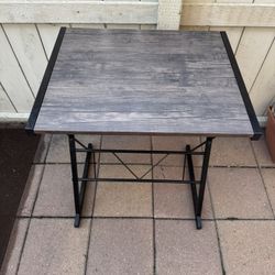 Decor Wooden & Metal Sleek Table  - 29 1/2” T X 23 1/2” W X 10” D Clean & Solid! Wooden Table