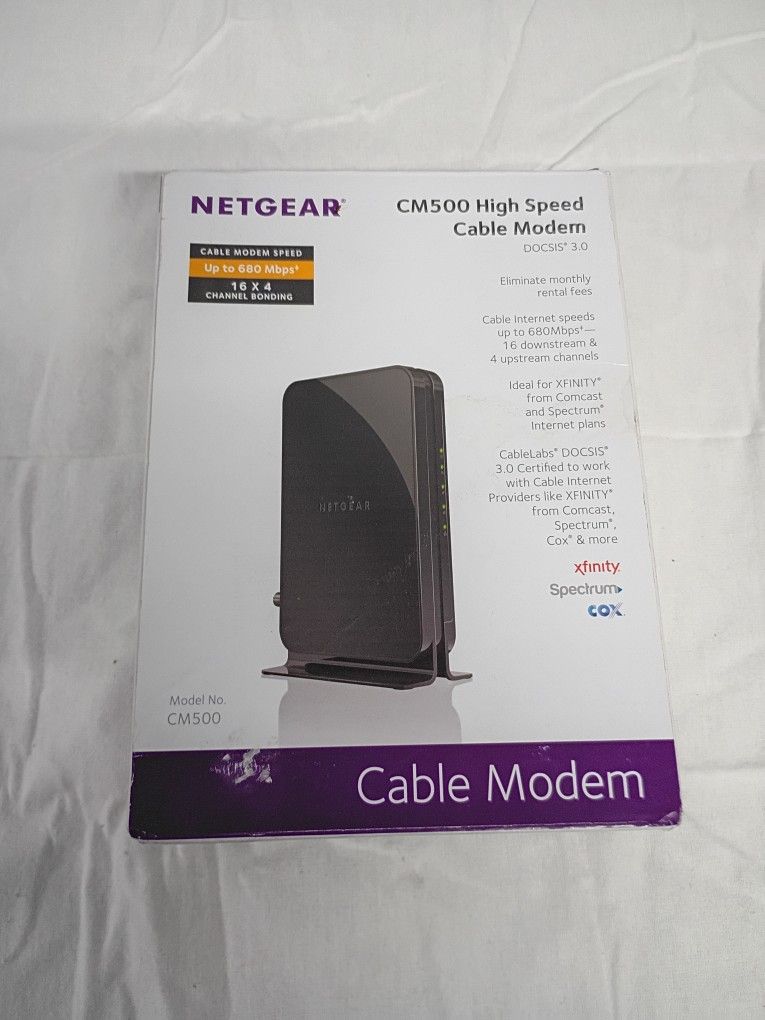 Netgear CM500 High Speed Cable Modem DOCSIS 3.0 Xfinity Cox Spectrum Comcast