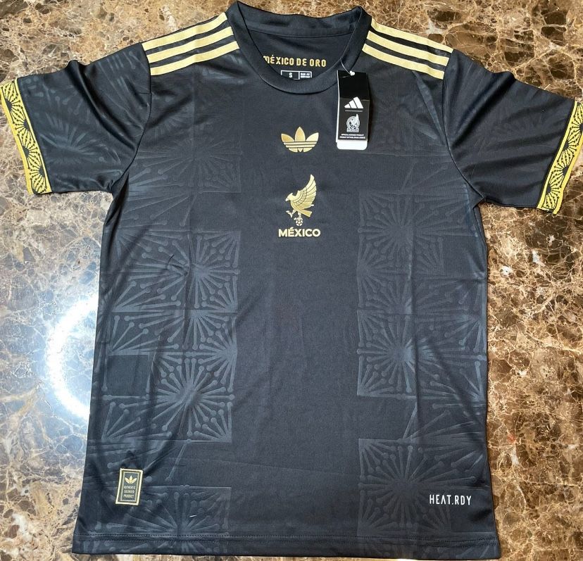 Soccer jersey Mexico black jersey long sleeve 2025 🇲🇽 player version and fan version Mexico de oro adults playera Negra fan version versión small