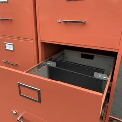 Orange File Cabinet 4 Drawer 
