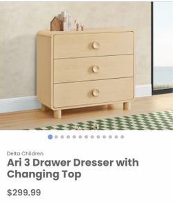 Delta Children Ari 3 Drawer Dresser with Changing Top