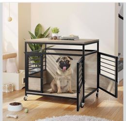 DWVO 32” Wooden Dog Crate – Furniture Style