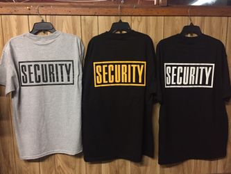 Screen print T-shirts with security logo