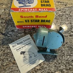 VINTAGE SPIN CAST 63 FISHING REEL - MADE IN THE USA