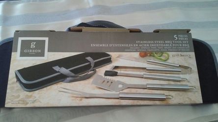 Gibson 5 pc Stainless Steel BBQ Tool Set