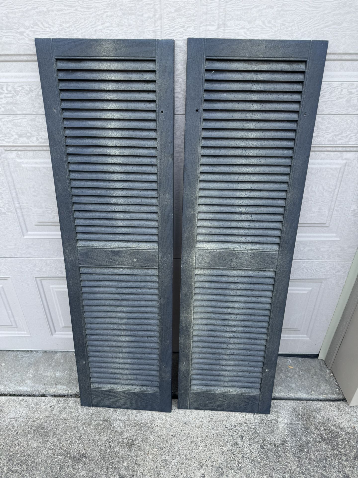 Used Black Shutters 1 Pair 52”h X 14 1/2” W Needs Painted