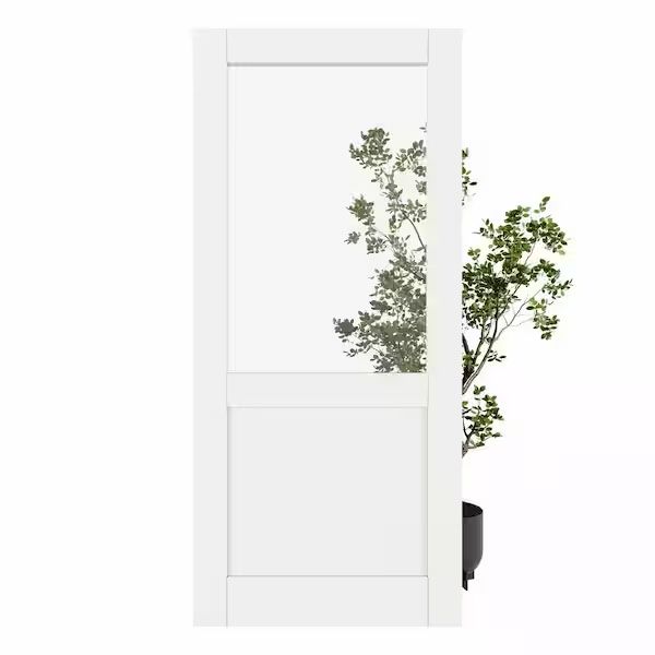 36 in. x 80 in. 1/2 Lite Clear Glass and Solid Core Interior Door Slab