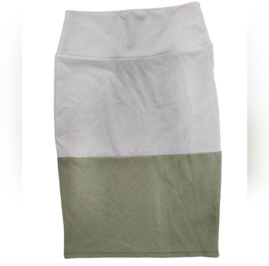 LulaRoe Size Small Gray Green Colorblock Cassie Pencil Skirt New