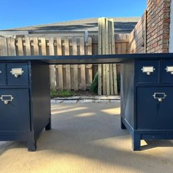 Pottery Barn Navy Desk 