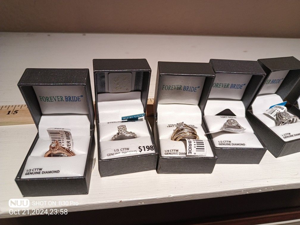 New Engagement Diamond Gold Silver Promise Rings