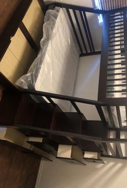 🏈🏈Espresso Twin Over Full Staircase Bunk Bed with Trundle🏈🏈