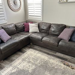 Leather Sectional , Recliner And Side Tables 