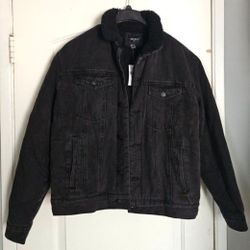 Men's Denim Trucker Sherpa Jacket XL Black 