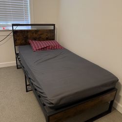 2x Twin Bed Frames + Mattresses – Good Condition