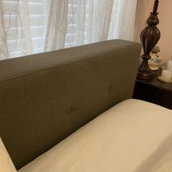 Queen size brown upholstery bed and mattress 350
