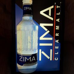 Vintage 1993 ZIMA Clearmalt Lighted Bar Sign - 1990s liquor / beer advertisement