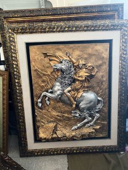 Large and Detailed wall-hanging ARTWORK, featuring a 3D Napoleon on a horse.