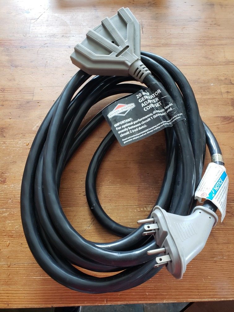 Briggs and Stratton 20 amp generator adaptor cord set