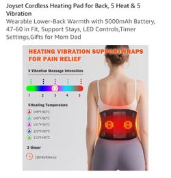Joyset Cordless Heating & Massaging Pad for Back