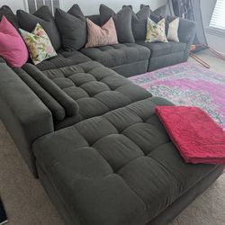 Modern OVERSIZED Cloud Tufted Sectional Couch 7x11ft 