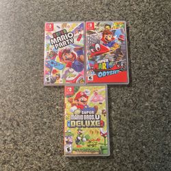 Nintendo Switch Games Bundle (Super Mario Party, Super Mario Odyssey and New Super Mario Bros U Deluxe)