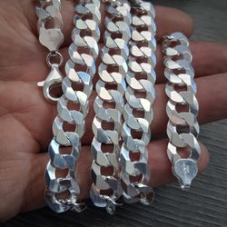 Cadena De Plata 925 Ancha Y Pesada 