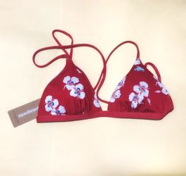 Patagonia Women’s Triangle Bikini Top - Small Red/Mariposa