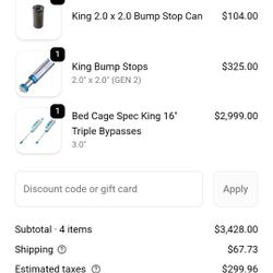 King 3.0 16 Bypasses With King Bumpstops 