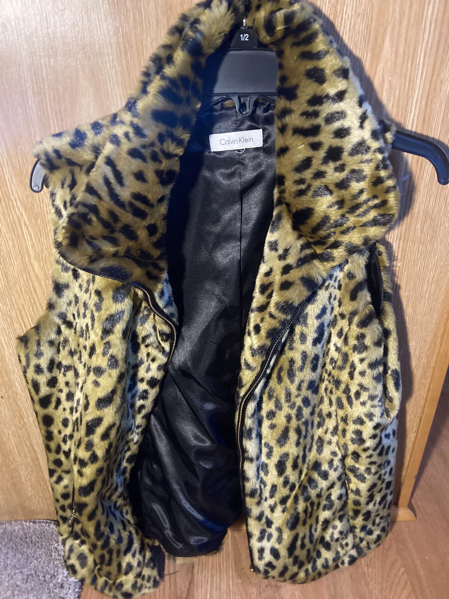 Faux Cheetah Fur Vest