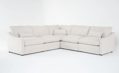 Kennedy Cream Beige Ivory Reclining L-Shaped Modular Sectional