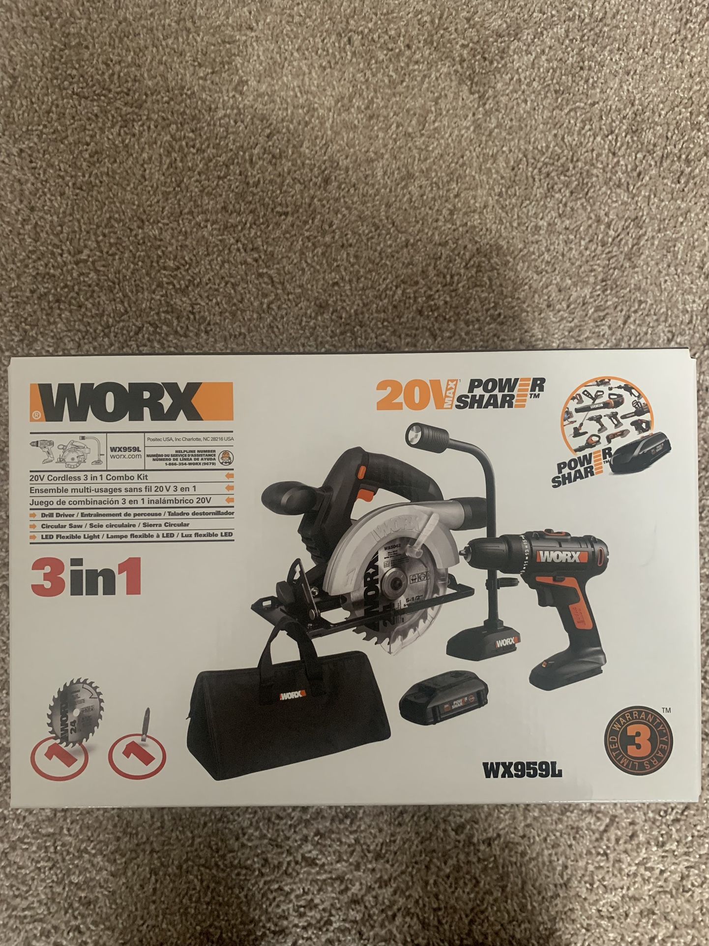 WORX 3 in 1 Combo Kit