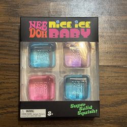 NeeDoh Nice Ice Baby 4 Pack | Super Solid Squish | Viral Fidget Toy Set