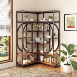 Tribesigns 7-Shelf Corner Bookshelf, L-Shaped Bookcase Display Rack Brand New still in the box (390)