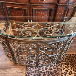 Stunning 3 piece Living room Set with built in wine rack. Beveled and Wrought iron