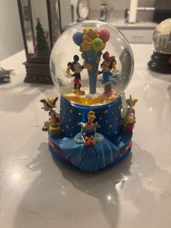Disney Characters Snow Globe with Blue Base