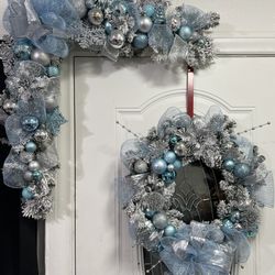 Matching Christmas Wreath And Garland