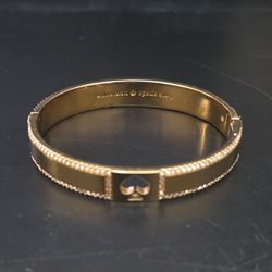Kate Spade New York Hole Punch Pave Spade Hinged Bangle Bracelet Gold Tone