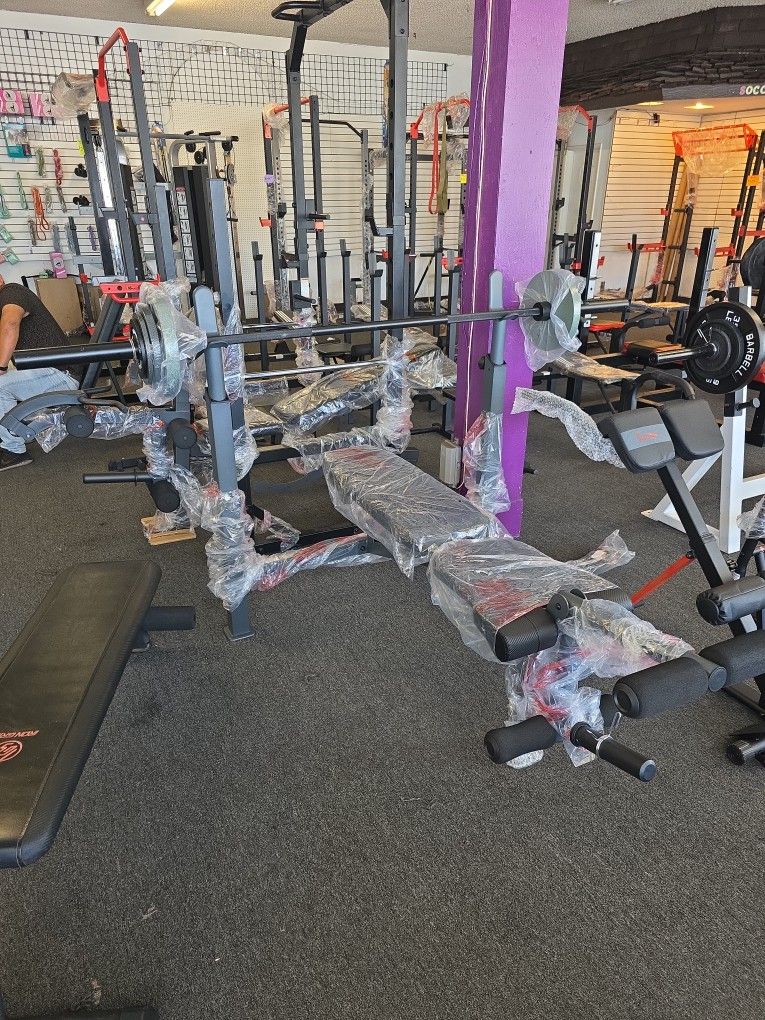Olympic Bench, Bar And Weights