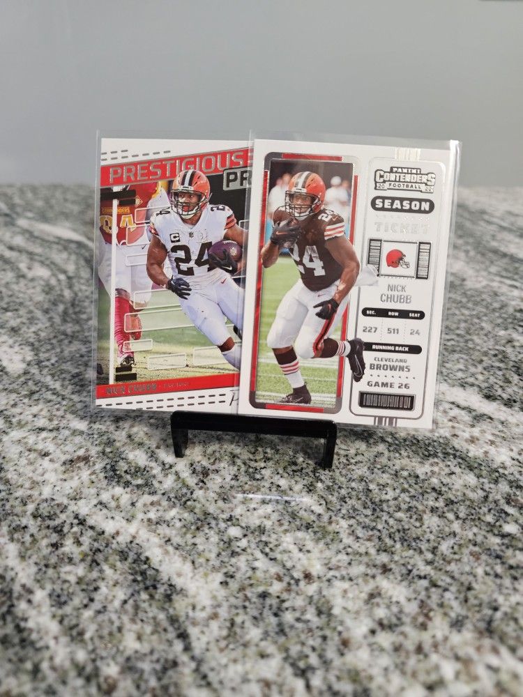 2022 Panini Contenders Season Ticket & 2023 Prestigious Pros - Nick Chubb Cleveland Browns