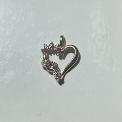 Heart Diamond Ruby Pendant