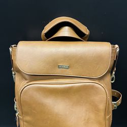 Leather Backpack Diaper Bag
