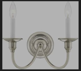 Livex Cranford 2-Light Wall Sconce, polished nickel, traditional look (bulbs not included)