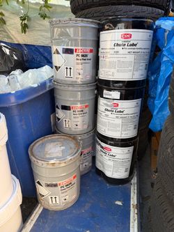 I have 12 buckets 4 buckets loctite pc 9626 deep pour grout $60 each and 3 buckets chute lube silicon lubricant $60 each and 1 bucket fluid fi wro-ep 