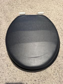Black toilet seat, lid cushion