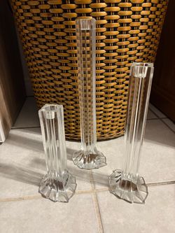 Crystal candle trio holder