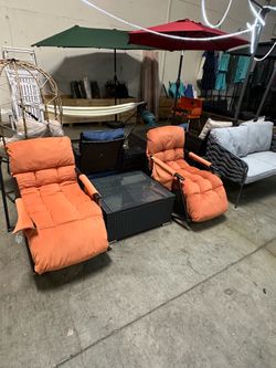 New 3 pcs Reclining Rocking Chair with Table Zero Gravity