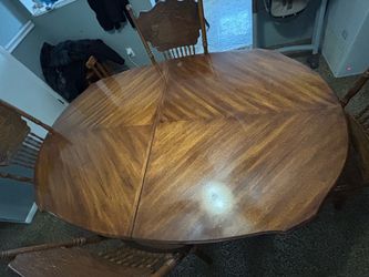 Solid Wood Expandable Dining Table Set with Chairs