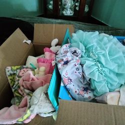 Four Big Boxes Full Of 3 To 6 Months At 6 To 9 Months Little Girls Clothes