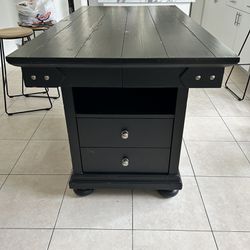 Island Kitchen Table With Multiple Storage Compartments